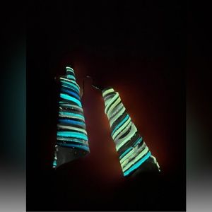 Handmade Glow in the Dark Long Spiral Earrings